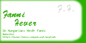 fanni hever business card